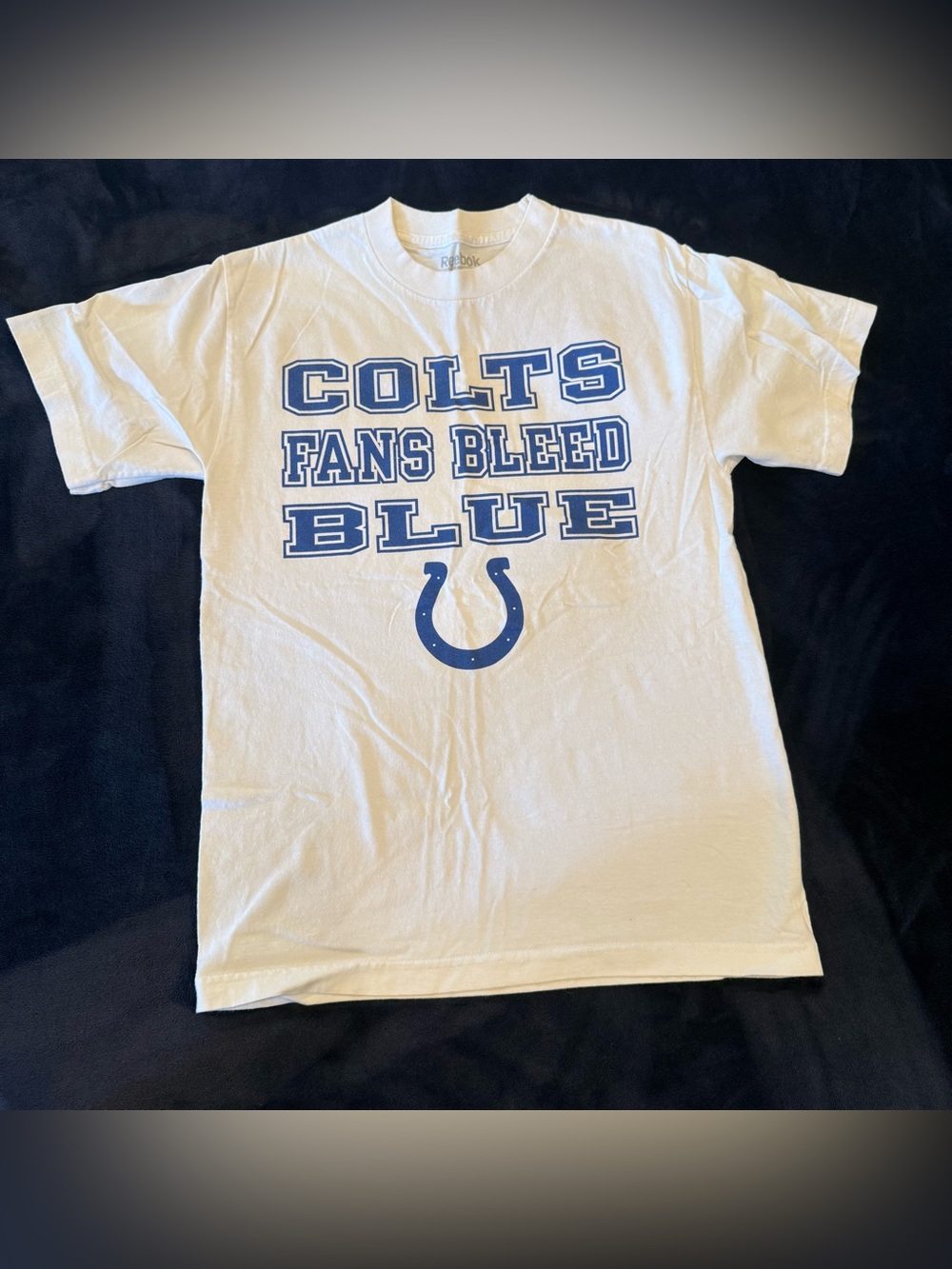 Reebok White and Blue Colts 'Fans Bleed Blue' Tee